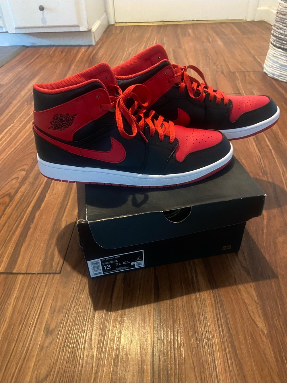 Jordan Men's High-Top Sneakers in Red and Black